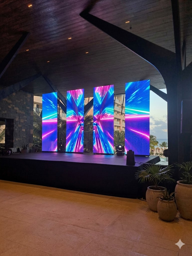 Tall LED display installation